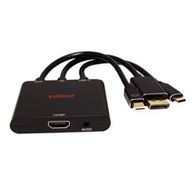 ROLINE Konvertor mini DP / DP / USB C -> HDMI, 4K@60Hz, 15cm