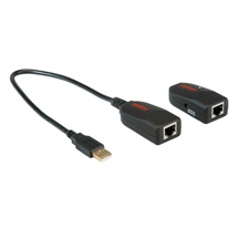 ROLINE Prodlužovací adaptér USB 2.0 přes TP (RJ45), se zdrojem