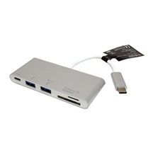 ROLINE Čtečka karet USB C(M) - MicroSD + SD/MMC, 2x USB3.0 A(F), USB C PD