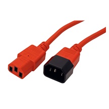 ROLINE Kabel síťový prodlužovací IEC320 C14 - IEC320 C13, 3m, červený