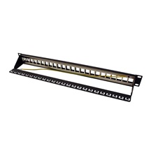 ROLINE Patchpanel pro keystone 19'', STP, 24 portů, neosazený, černý