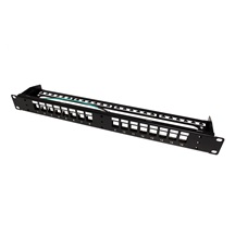 ROLINE Patchpanel pro keystone 19'', STP, 16 portů, neosazený, černý