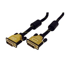 ROLINE GOLD DVI kabel, DVI-D(M) - DVI-D(M), dual link, s ferity, zlacené konektory, 2m