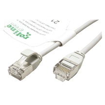 ROLINE GREEN U/FTP patchkabel kat. 6a, tenký, LSOH, 0,15m, šedý