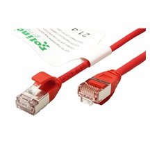 ROLINE GREEN U/FTP patchkabel kat. 6a, tenký, LSOH, 0,15m, červený