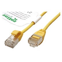 ROLINE GREEN U/FTP patchkabel kat. 6a, tenký, LSOH, 0,15m, žlutý