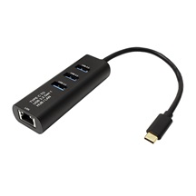 STANDARD Multiport adaptér USB 5Gbps, USB C(M) -> 1Gb LAN + Hub 3x USB3.0 A(F)