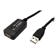 STANDARD USB 2.0 aktivní prodlužovací kabel 5m, černý