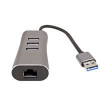 Value Multiport adaptér USB 5Gbps, USB3.0 A(M) -> 1Gb LAN + Hub 3x USB3.0 A(F)