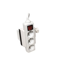 Value Držák vícenásobné zásuvky, uchycení na nohu stolu, bílý