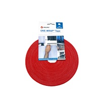 VELCRO Stahovací páska 10mm, suchý zip, 25m, červená