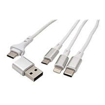 BIOnd USB 2.0 kabel USB C+ A -  USB C + micro USB B + Lightning, 1,2 m