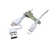 BIOnd USB 2.0 kabel USB C(M) + USB A(M) - Lightning, 3A, 1,2m
