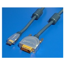 Clicktronic HQ OFC DVI-HDMI kabel, DVI-D(M) - HDMI M, s ferity, 3m
