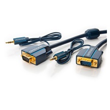 Clicktronic HQ OFC VGA kabel + audio, MD15HD+jack3,5 - MD15HD+jack3,5, DDC2, 1:1, 2m