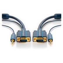 Clicktronic HQ OFC VGA kabel + audio, MD15HD+jack3,5 - MD15HD+jack3,5, DDC2, 1:1, 2m