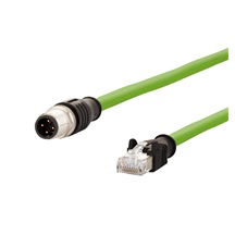 METZ CONNECT Kabel M12 4pin (M) kód D - RJ45(M), 2m