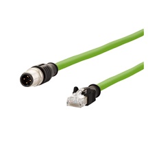 METZ CONNECT Kabel M12 4pin (M) kód D - RJ45(M), ohebný, torzní, 2m