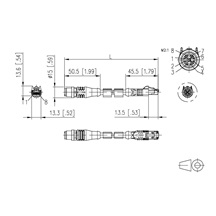 METZ CONNECT Kabel M12 8pin (M) kód X - RJ45(M), 2m