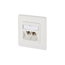 METZ CONNECT E-DAT Zásuvka kat. 6a, pod omítku, 2x RJ45 (MC moduly), bílá