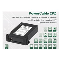 NETIO Ovládací jednotka napájení, 2 porty, LAN + WiFi (PowerCable 2PZ)