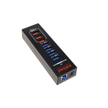ROLINE USB 5Gbps (USB 3.0) Hub, 4x USB3.0 A(F) + 3 napájecí porty IQ, se zdrojem