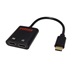 ROLINE Adaptér USB C(M) - USB C(F) pro sluchátka a mikrofon + USB C(F) PD, 0,13 m