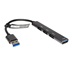 STANDARD USB 2.0 Hub, 3x USB A(F) + 1x USB3.0 A(F), s kabelem 12cm