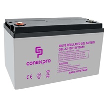 Conexpro baterie gelová, 12V, 100Ah, životnost 10-12 let, M8, Deep cycle