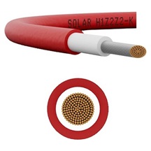 Solární kabel 6mm, 1m, červený