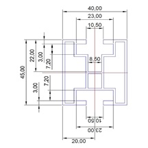 Hliníkový profil HNP4, 40x45 mm, délka 4,3m