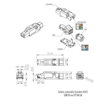 Solarix Konektor MPTL univerzální RJ45 CAT6 STP samořezný SXRJ45-6-STP-BK-SA