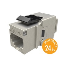 Solarix MULTIPACK 24 ks - rychlozařezávací keystone Solarix CAT5E STP SXKJ-5E-STP-BK-NA
