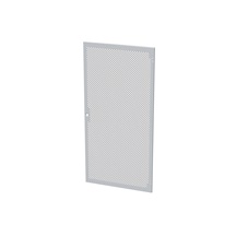 Solarix Dveře plechové s perforací LC-50, 33U, šířky 800, RAL7035, 1-bodový zámek