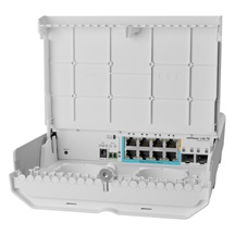 MikroTik CSS610-1Gi-7R-2S+OUT, netPower Lite 7R reverzní switch