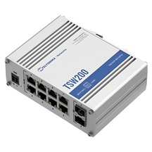 Teltonika TSW200 Průmyslový PoE switch bez managementu, 8x GLAN, 8x PoE, 2x SFP