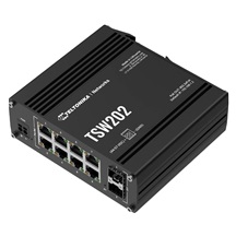 Teltonika TSW202 Průmyslový PoE switch s managementem, 8x GLAN, 8x PoE, 2x SFP