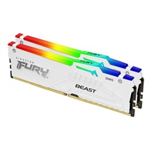 KINGSTON DIMM DDR5 64GB (Kit of 2) 6000MT/s CL36 FURY Beast Bílá RGB EXPO