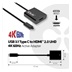 Club3D Adaptér aktivní USB 3.1 typ C na HDMI 2.0 UHD 4K60Hz HDR, 17cm