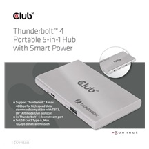 Club3D hubThunderbolt 4 Portable 5-in-1 Hub with Smart Power