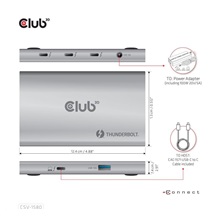 Club3D hubThunderbolt 4 Portable 5-in-1 Hub with Smart Power