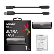 ADATA External SSD 512GB SE760 USB 3.2 Gen2 type C Titanová šeď