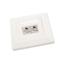 Solarix Zásuvka Solarix CAT5E STP 2 x RJ45 pod omítku bílá SX9-2-5E-STP-WH