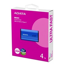 ADATA Externí SSD 4TB SE880, USB-C 3.2 Gen 2x2, R:2000/W:2000MB/s, modrá