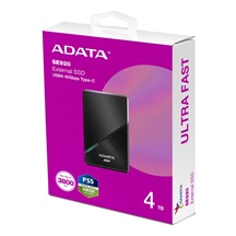 ADATA Externí SSD 4TB SE920, USB 4 Type-C, R:3800/W:3700MB/s, černá
