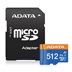 ADATA MicroSDXC karta 512GB Premier UHS-I C10 V10 (R:100/W:25 MB/s) + SD adaptér