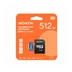 ADATA MicroSDXC karta 512GB Premier UHS-I C10 V10 (R:100/W:25 MB/s) + SD adaptér