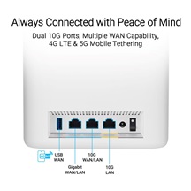 ASUS ZenWifi BT10 1-pack, WiFi7 Extendable Router, AiMesh, 2x WAN/LAN, 1x LAN, 1x 3.0