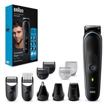 Braun All-In-One Series 5 MGK5445 zastřihovač, vlasy, vousy a chloupky, 10v1, baterie, ocelová čepel
