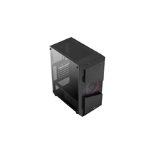 AEROCOOL skříň Menace Saturn FRGB ML G, Mid tower, 2x USB 3.0, 2x audio, 1x 120mm FRGB Fan, bez zdroje